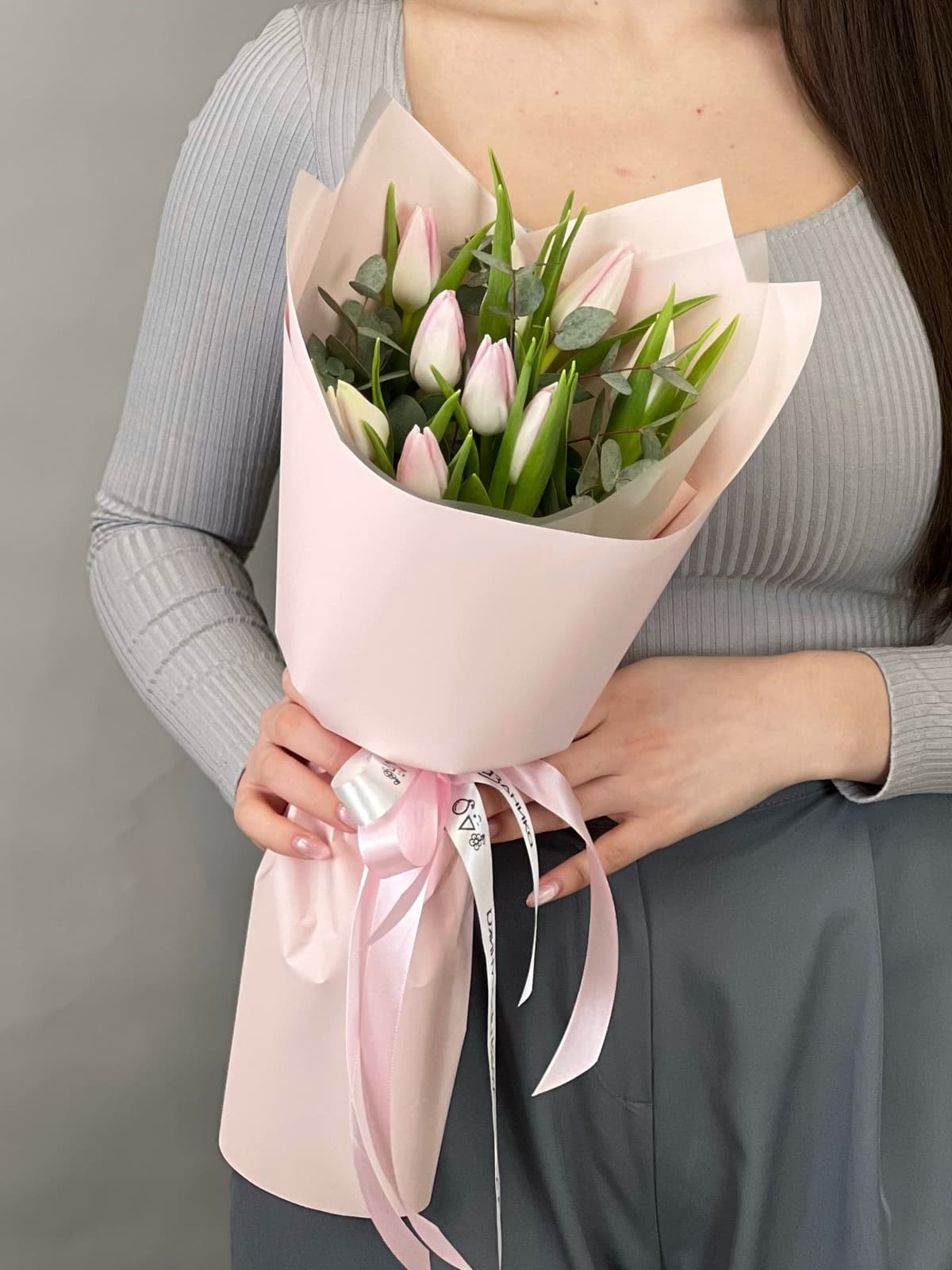 Нежный букет тюльпанов "Pinky" XS