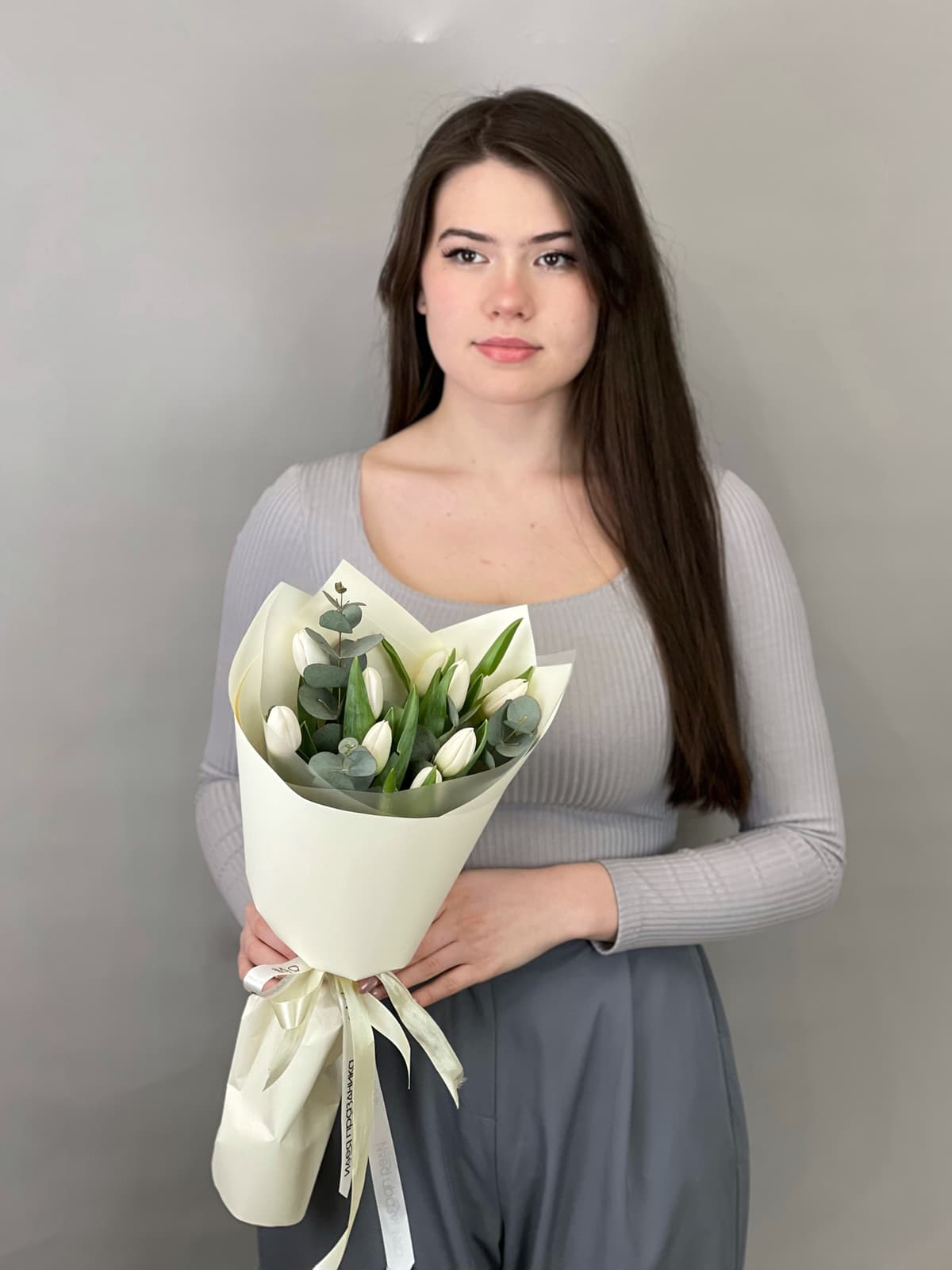 Букет тюльпанов "Снежный" (9)