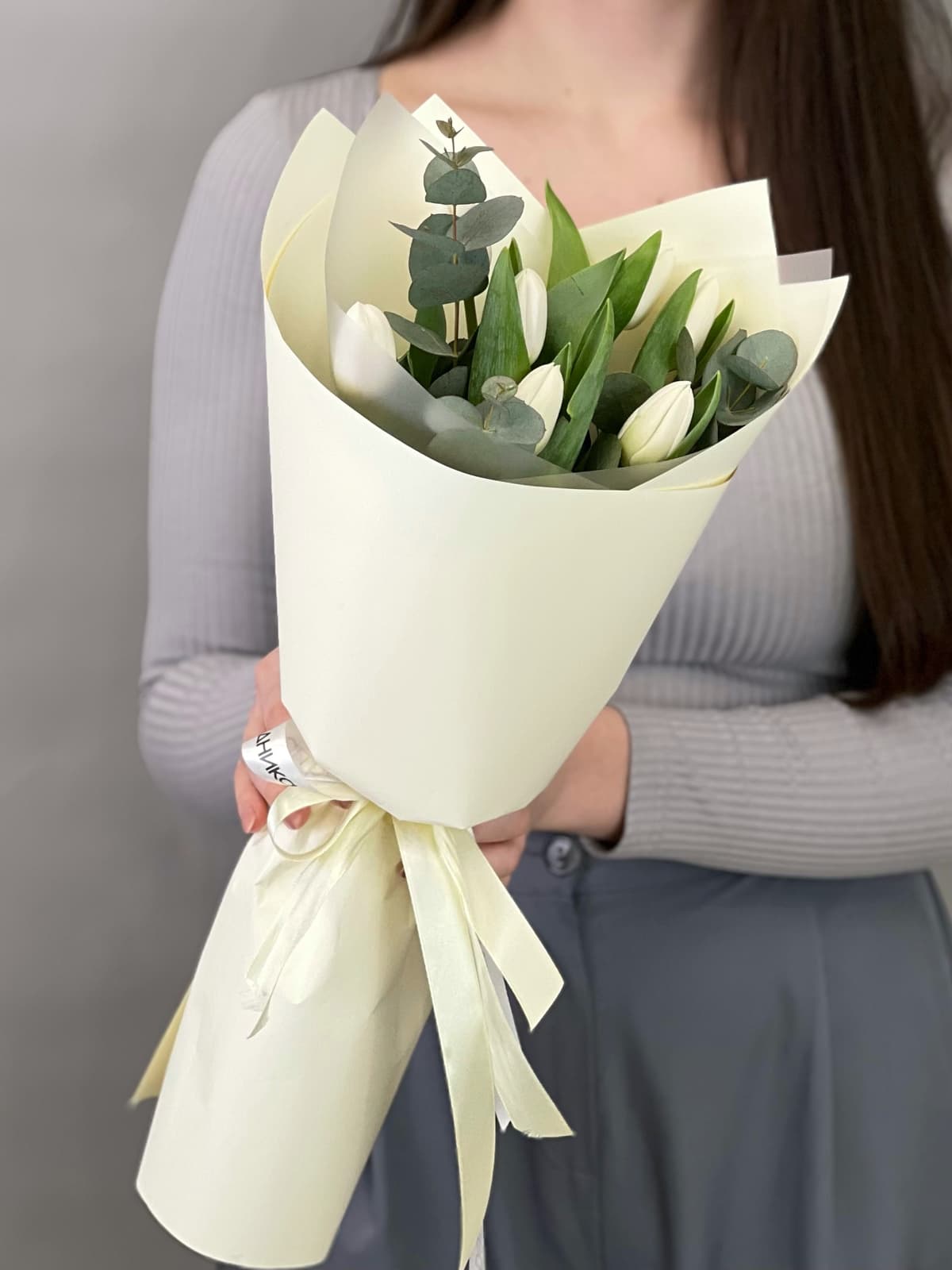 Популярный букет тюльпанов "Snowy" XXS