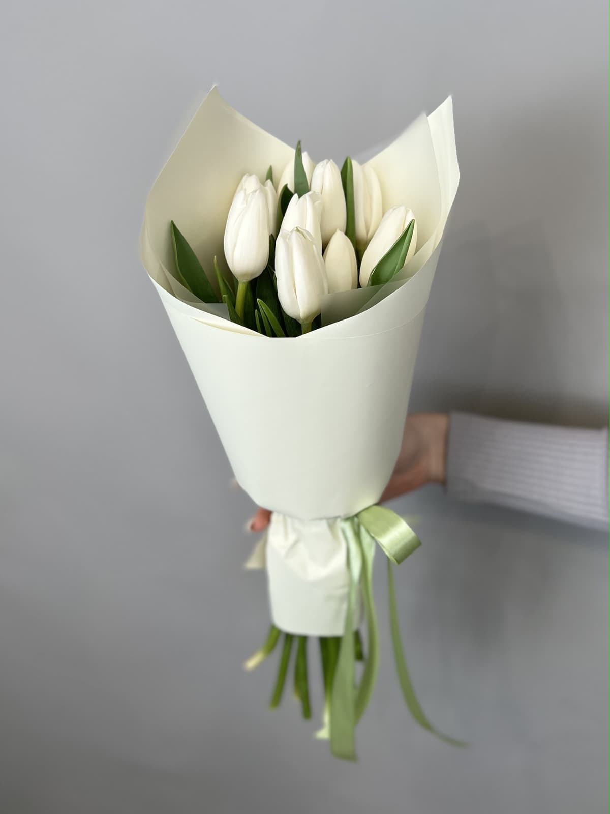 Букет из 9 белых тюльпанов "Белоснежный" (9)