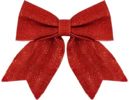 Декоративный бант Праздничный, Красный, с блестками, 30*35 см, 1 шт.