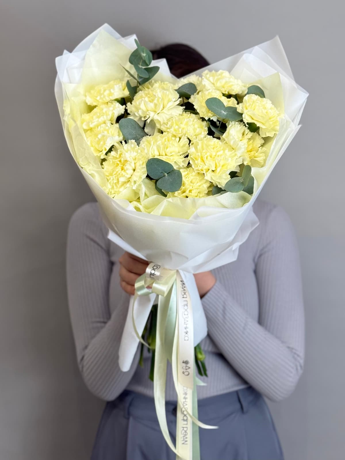 Дизайнерский букет "Встреча с тобой" сливочный M