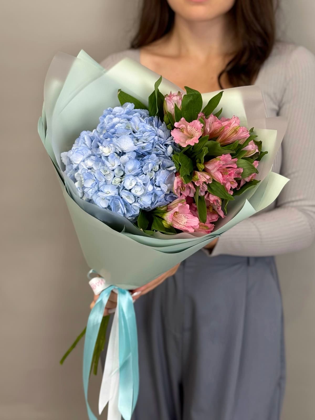 Дуо букет "Легкость" голубой