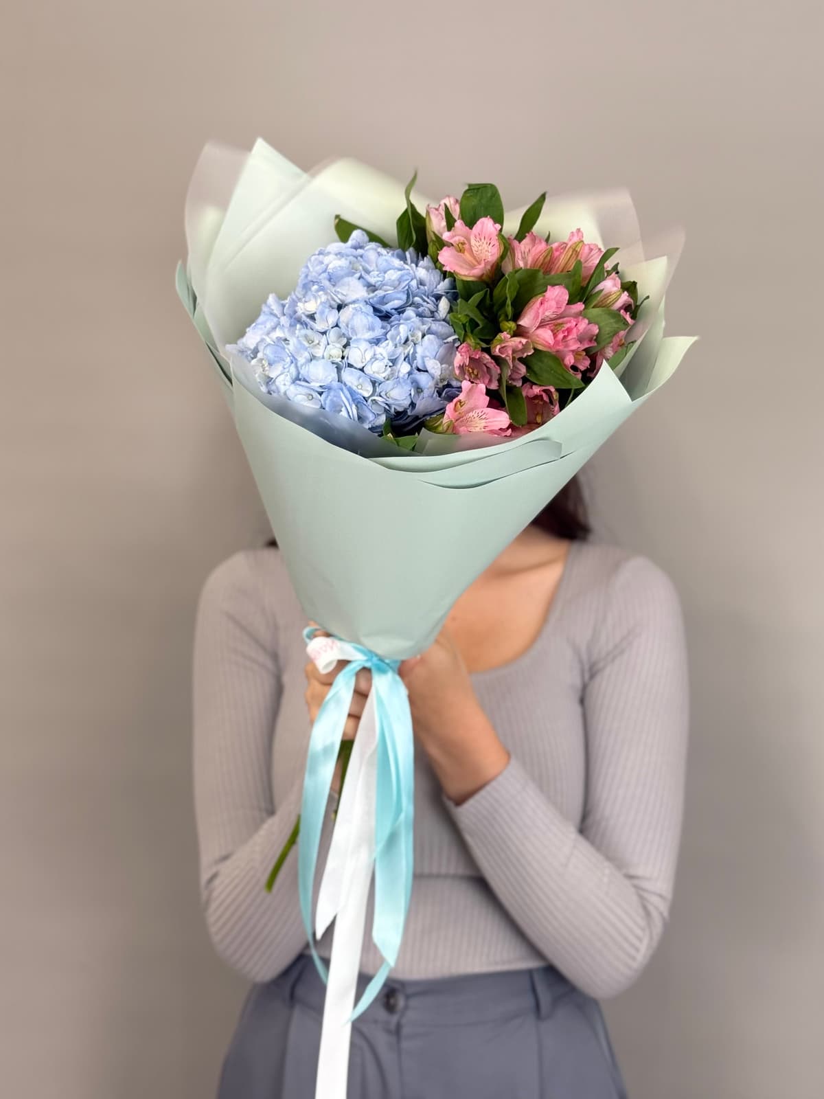 Дуо букет "Легкость" голубой