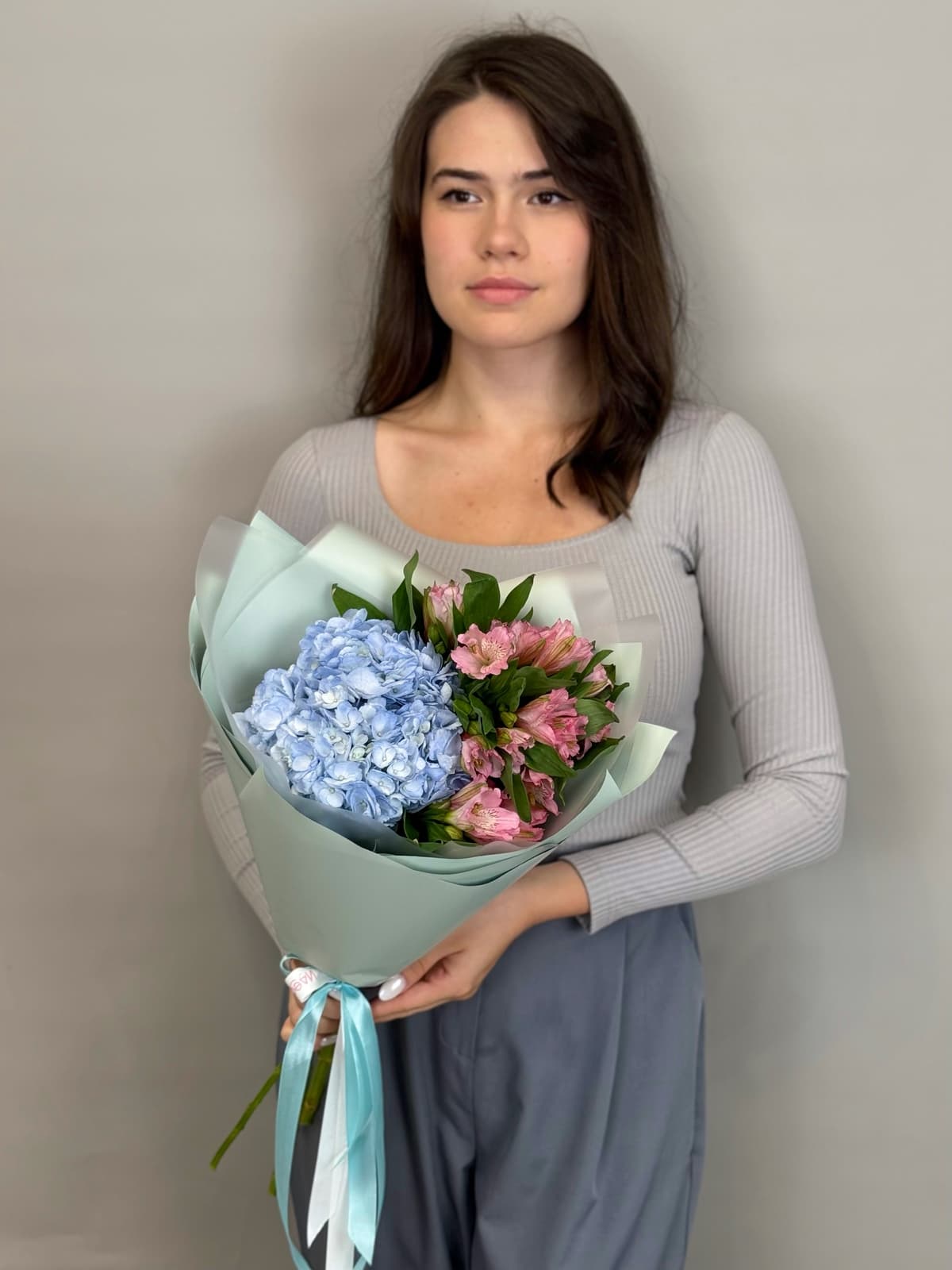 Дуо букет "Легкость" голубой