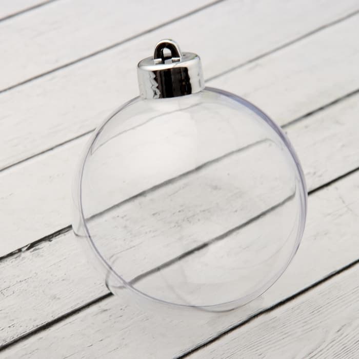 Елочный шар раздельный, со съёмной пуцкой, 8 см