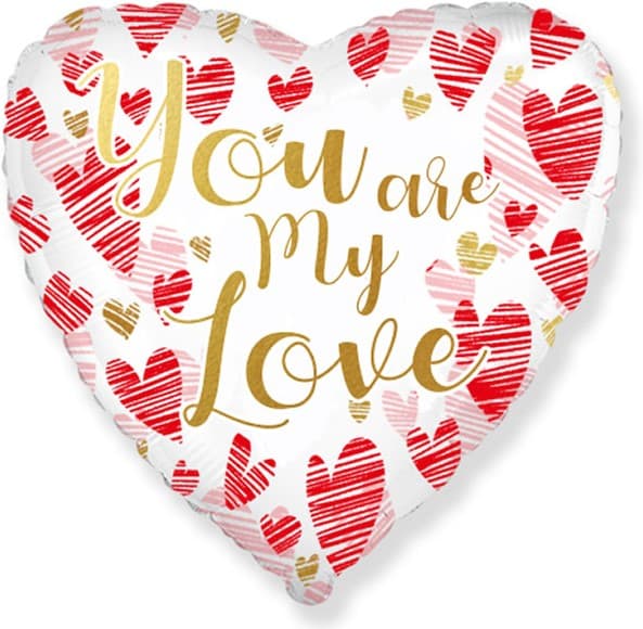 Ф 18"/45 см Сердце, Моя любовь (сердца граффити)