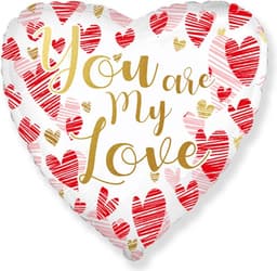 Ф 18"/45 см Сердце, Моя любовь (сердца граффити)