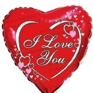 Ф 18" ILY Сердца на красном фоне/FM Ф 18" ILY Сердца на красном фоне/FM
