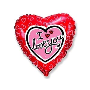 Ф 18" ILY Сердце на сердце