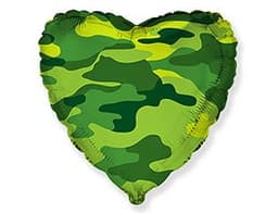 Ф 18" Камуфляж сердце/FM/ 45 см