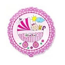 Ф 18" Коляска и малыш девочка/FM/