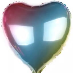 Ф Б/РИС 18"/ 45 см СЕРДЦЕ Металлик Радуга нежн