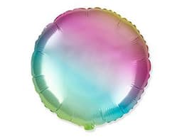 Ф Б/РИС 32" КРУГ Металлик Радуга нежная / 80 см