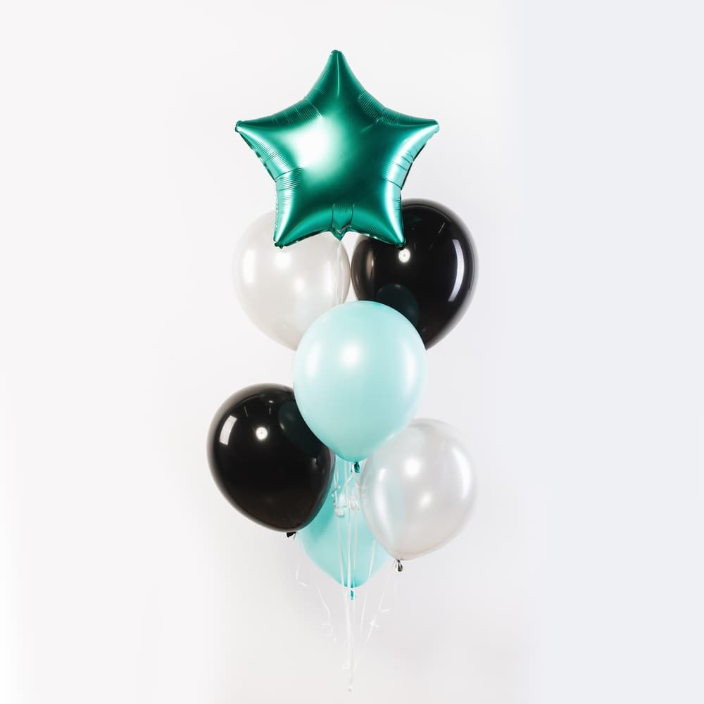 Фонтан из шаров "Бирюзовая звезда"