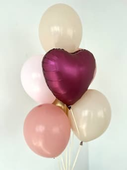 Фонтан из шаров «Бордо и розовый»