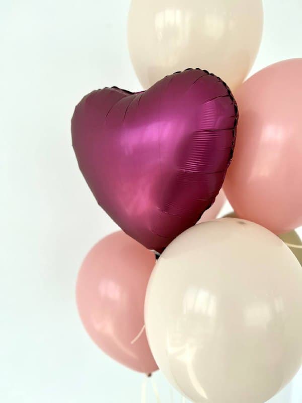 Фонтан из шаров «Бордо и розовый»