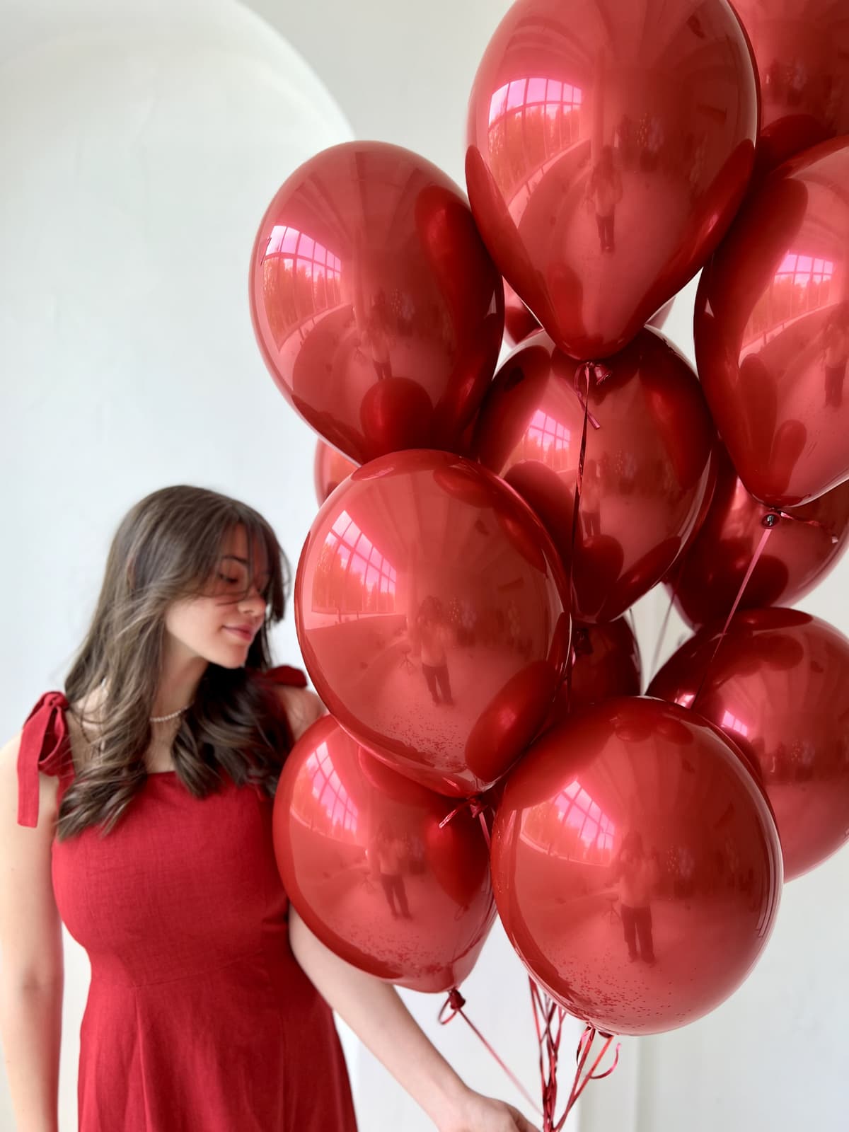 Фонтан из шаров «Эффектный красный»