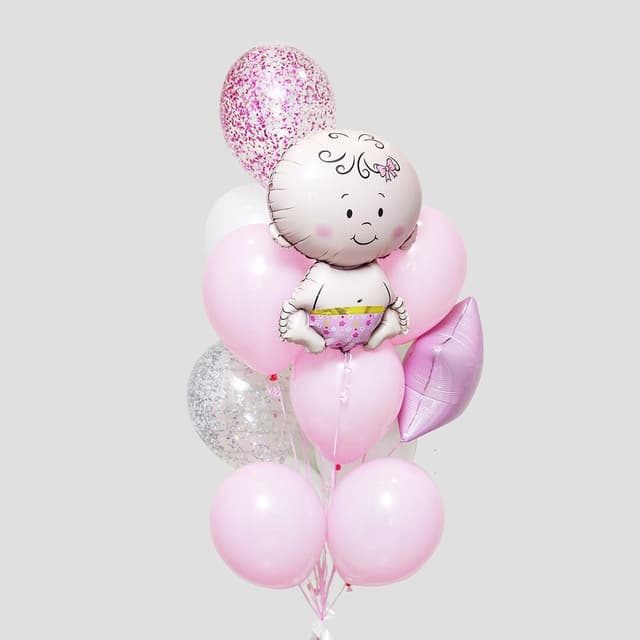 Фонтан из шаров "Малыш девочка" Фонтан из шаров "Малыш девочка"