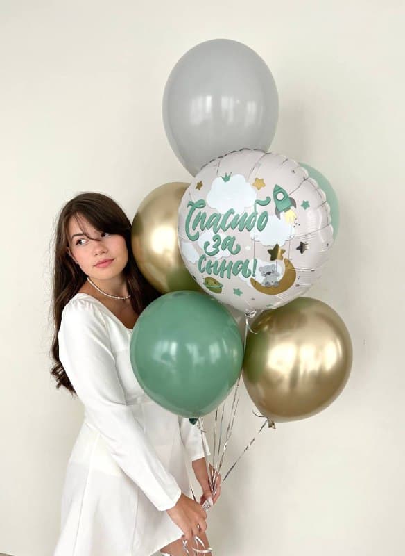 Фонтан из шаров «Мишка на луне»