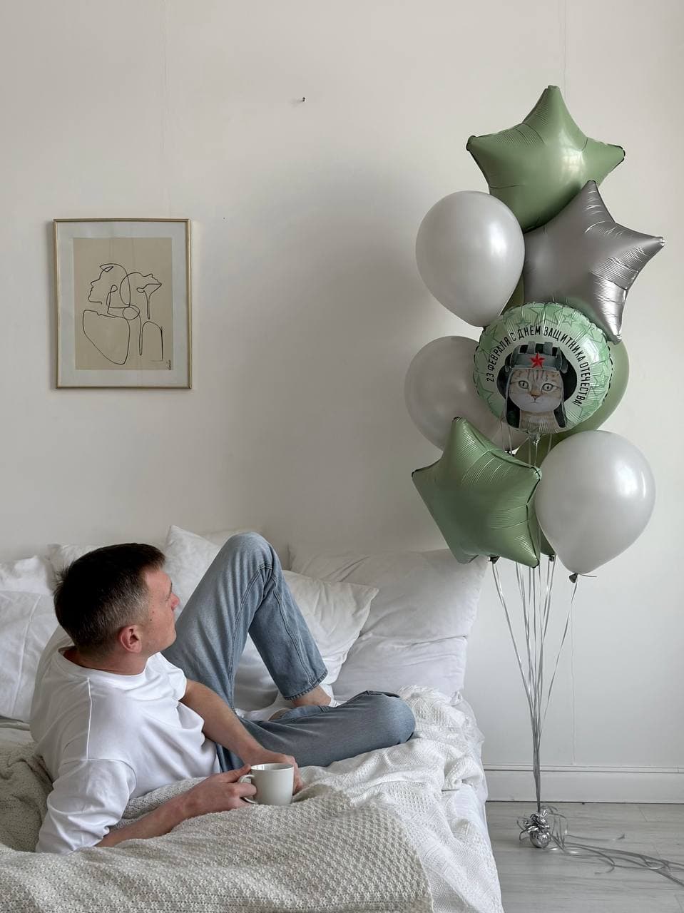 Фонтан из шаров «Мой милый защитник»