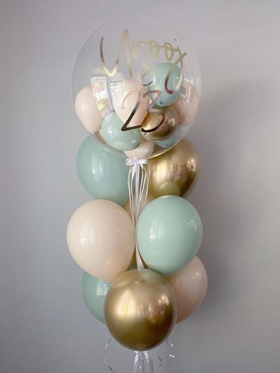 Фонтан из шаров "Мята и Персик" Фонтан из шаров "Мята и Персик"