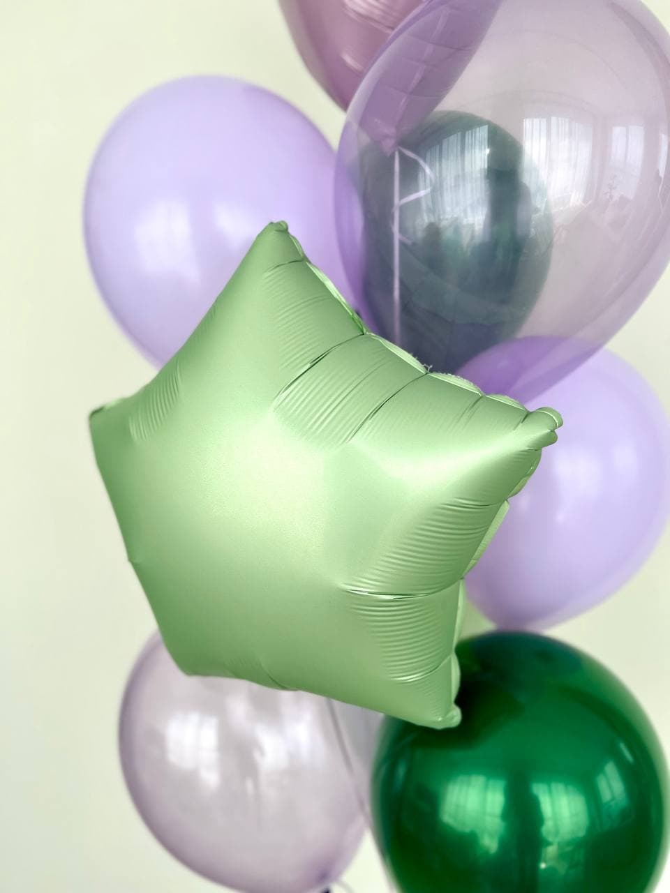 Фонтан из шаров «Оливковый и Орхидея»