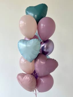 Фонтан из шаров «Пудра, лаванда, лазурь»