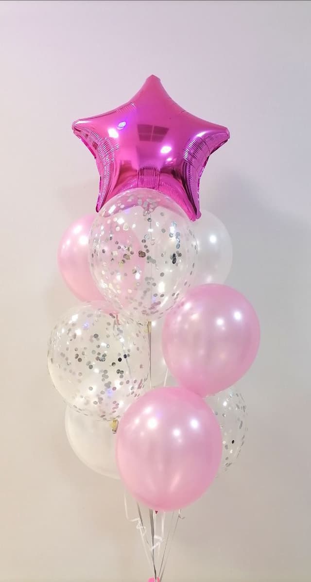 Фонтан из шаров "Розовая звезда" Фонтан из шаров "Розовая звезда"