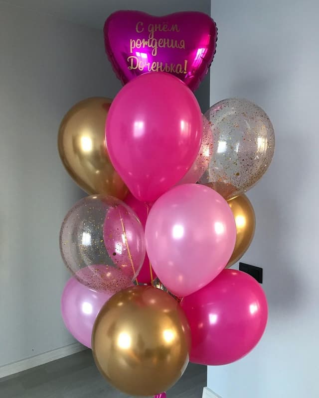 Фонтан из шаров «Сердце фуксия» Фонтан из шаров «Сердце фуксия»