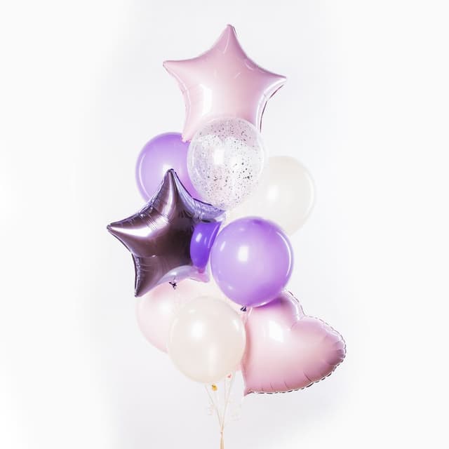 Фонтан из шаров "Сердца и звезды" Фонтан из шаров "Сердца и звезды"