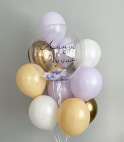 Фонтан из шаров "Сиреневые перья"