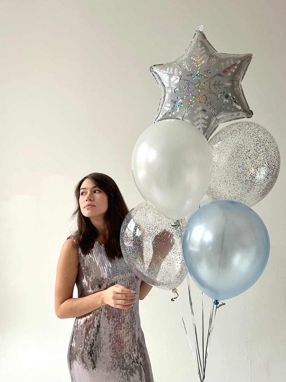 Фонтан из шаров «Снежинка»