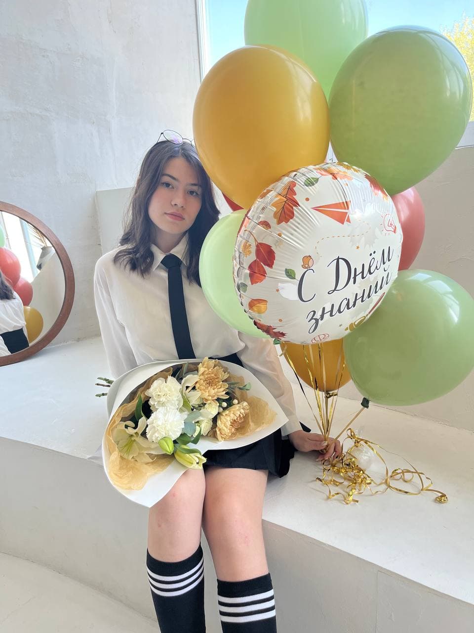 Фонтан из шаров "Теплая осень"