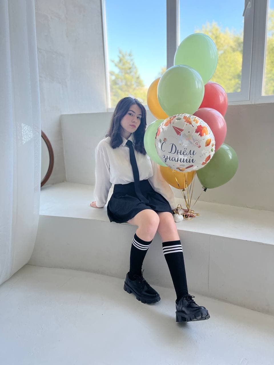 Фонтан из шаров "Теплая осень"