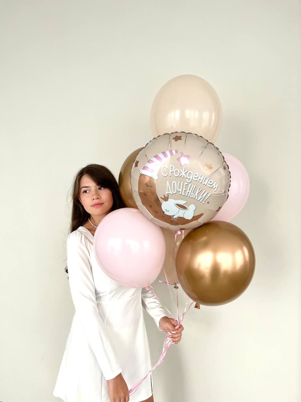 Фонтан из шаров «Зайка на луне»