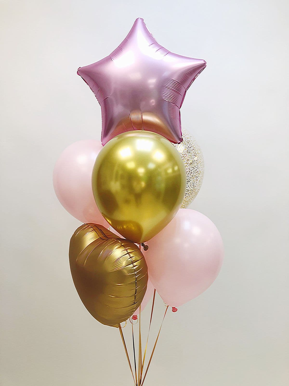 Фонтан из шаров "Звезда и сердце"