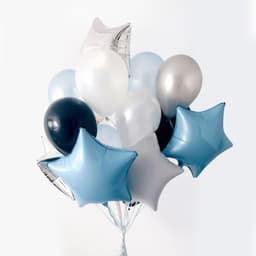 Фонтан из шаров "Звезды на голубом"