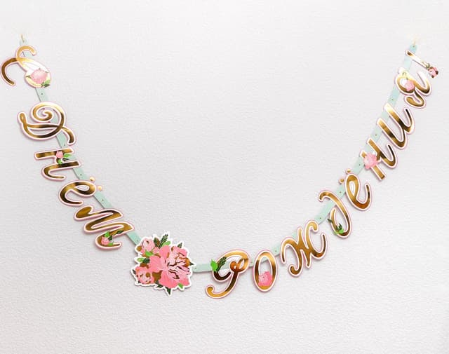 Гирлянда-буквы «Пионы», бумажная, 220 см Гирлянда-буквы «Пионы», бумажная, 220 см