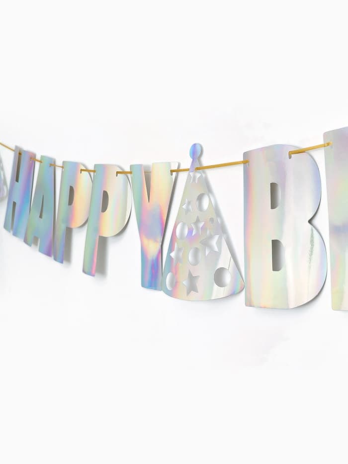 Гирлянда на ленте «Happy Birthday», голография