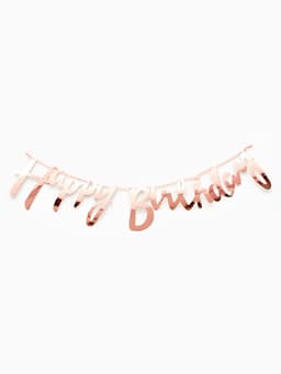 Гирлянда на ленте «Happy Birthday», розовое золото