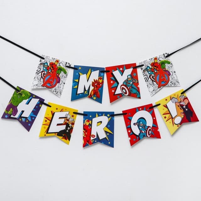 Гирлянда на ленте "My Hero" длина 2,4 м, Мстители, MARVEL Гирлянда на ленте "My Hero" длина 2,4 м, Мстители, MARVEL