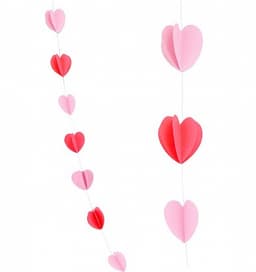 Гирлянда Сердца микс красный и нежно-розовый/1шт /2,1м