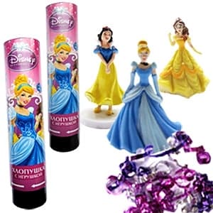 Хлопушка пружинная Принцессы с игрушкой Хлопушка пружинная Принцессы с игрушкой