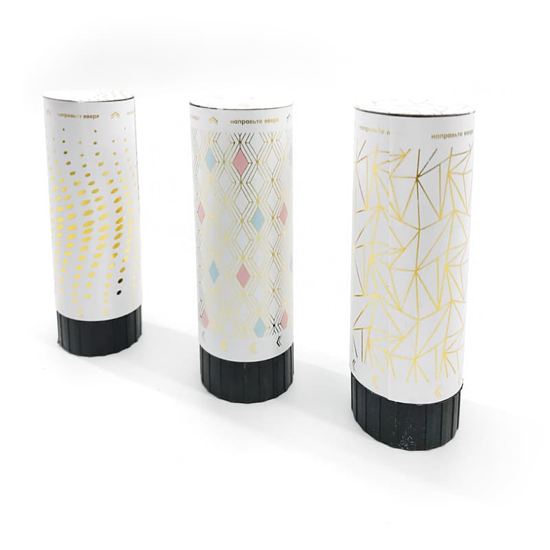 Хлопушки пружинные Блеск серпантин с золотой печатью 11 см c хедером / набор 3 шт. /