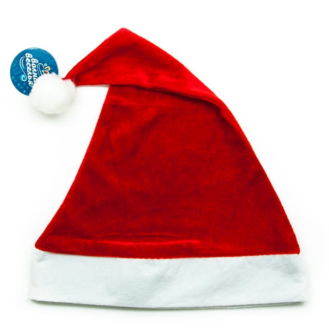 Колпак Новогодний, плюш, Красный, 1 шт. Колпак Новогодний, плюш, Красный, 1 шт.
