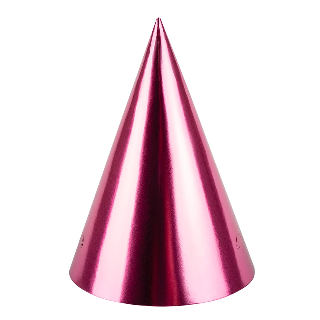 Колпаки, Розовый, металлик, 16 см, 6 шт. в упак.