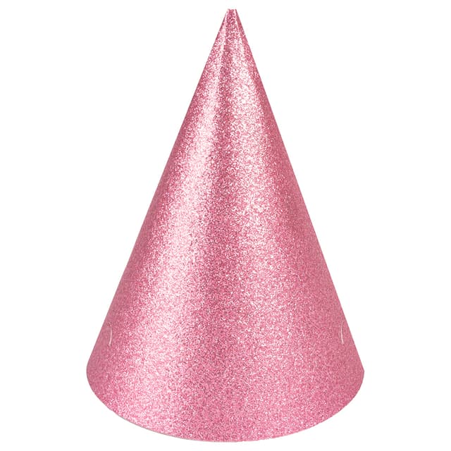 Колпаки, Розовый, с блестками, 16 см, 6 шт. Колпаки, Розовый, с блестками, 16 см, 6 шт.