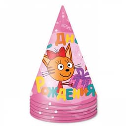 Колпаки Три Кота,розовый/6шт/