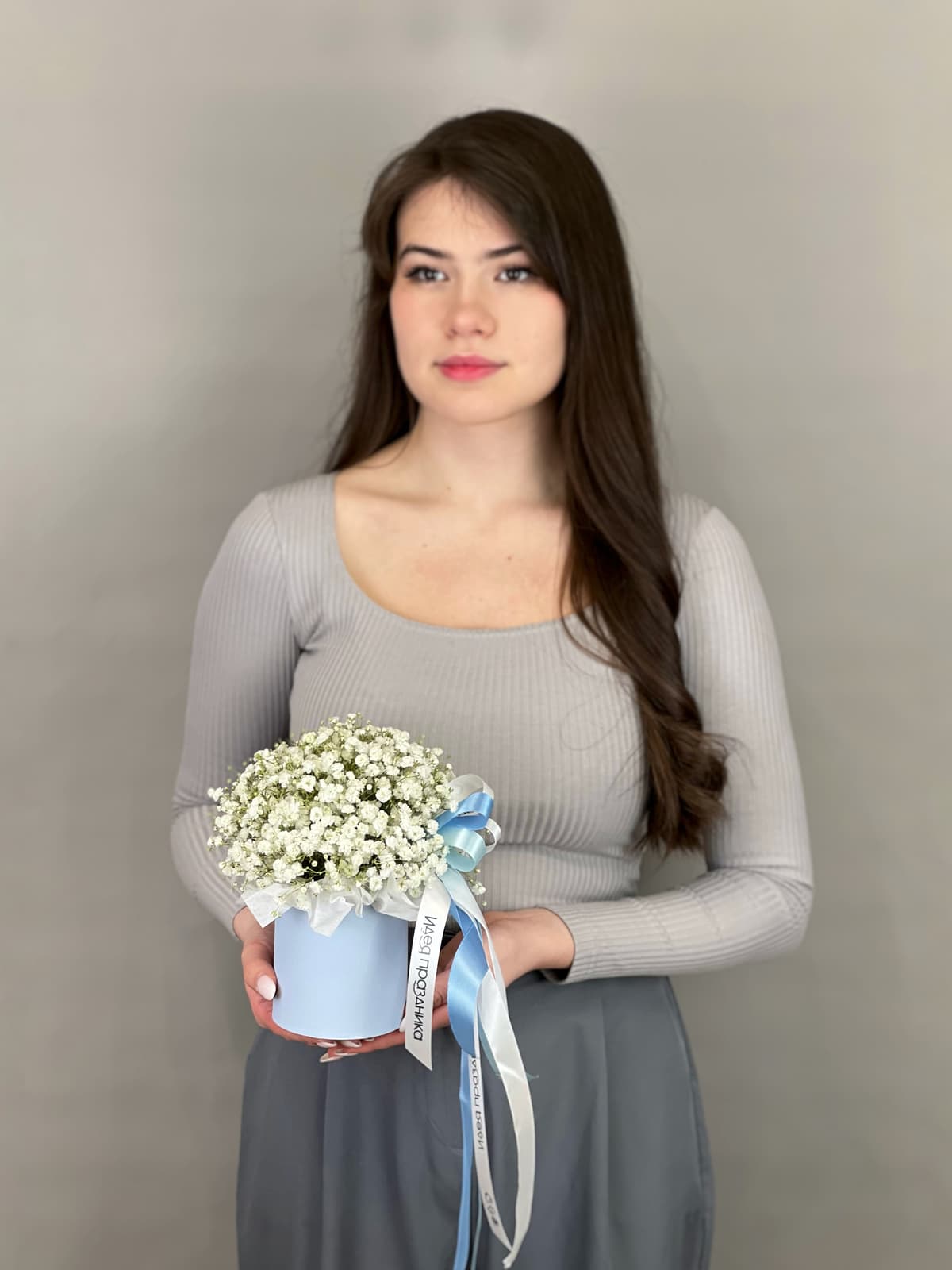 Композиция из гипсофилы в коробке "White" S